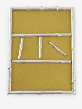 Vintage 60s Eatons Silver Faux Bamboo Magnetic Gallery Frame 10x13